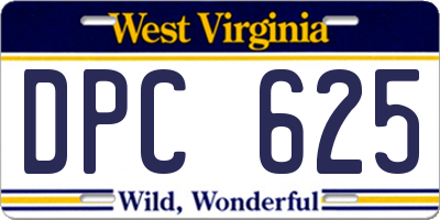 WV license plate DPC625