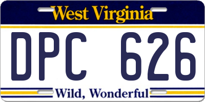 WV license plate DPC626