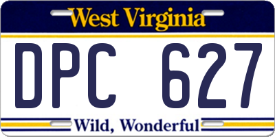 WV license plate DPC627