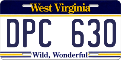 WV license plate DPC630