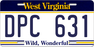 WV license plate DPC631