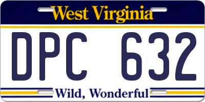 WV license plate DPC632
