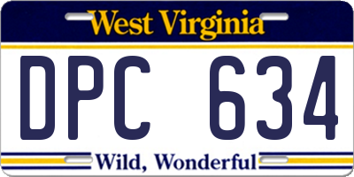 WV license plate DPC634