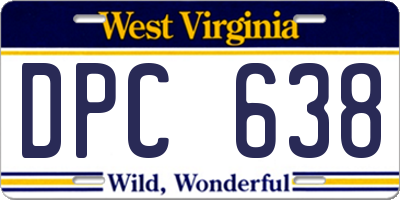 WV license plate DPC638