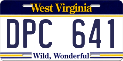WV license plate DPC641