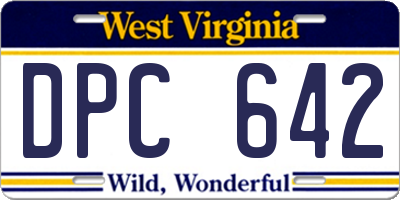 WV license plate DPC642