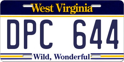 WV license plate DPC644