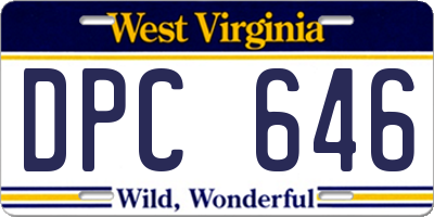 WV license plate DPC646