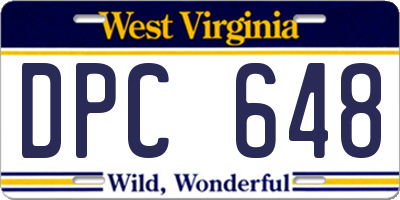 WV license plate DPC648