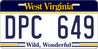 WV license plate DPC649