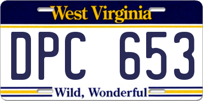 WV license plate DPC653
