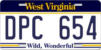 WV license plate DPC654