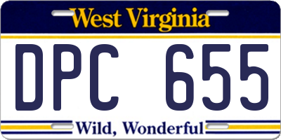 WV license plate DPC655