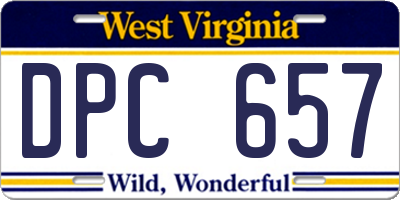 WV license plate DPC657