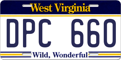 WV license plate DPC660