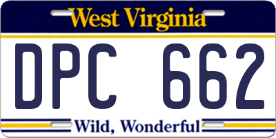 WV license plate DPC662