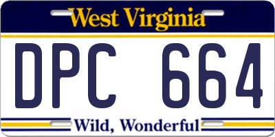 WV license plate DPC664