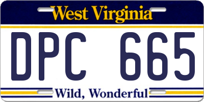 WV license plate DPC665
