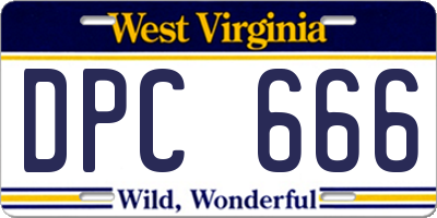 WV license plate DPC666