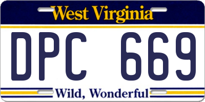 WV license plate DPC669