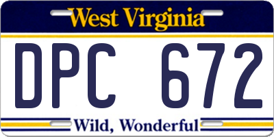 WV license plate DPC672