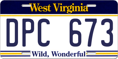 WV license plate DPC673