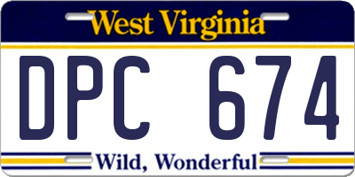 WV license plate DPC674