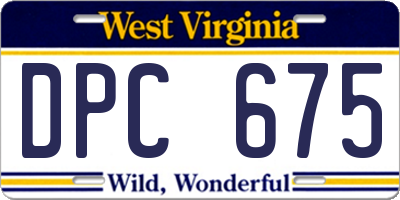 WV license plate DPC675