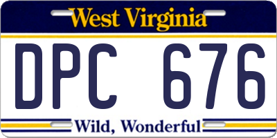 WV license plate DPC676