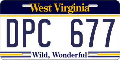 WV license plate DPC677
