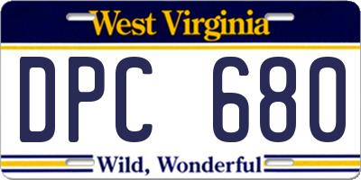 WV license plate DPC680