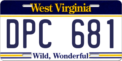 WV license plate DPC681
