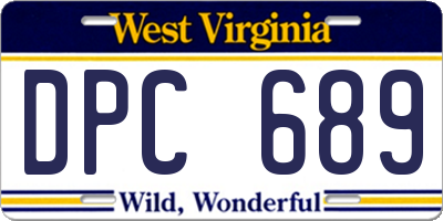 WV license plate DPC689