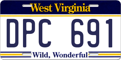 WV license plate DPC691