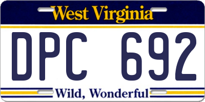 WV license plate DPC692