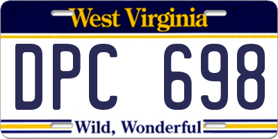 WV license plate DPC698