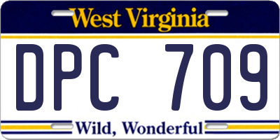 WV license plate DPC709