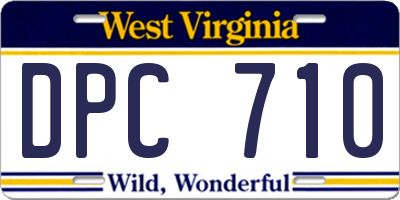 WV license plate DPC710