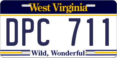 WV license plate DPC711
