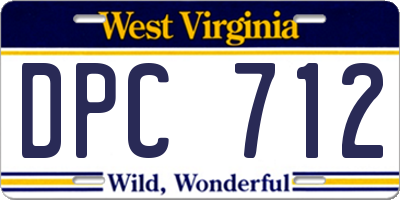 WV license plate DPC712