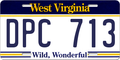 WV license plate DPC713