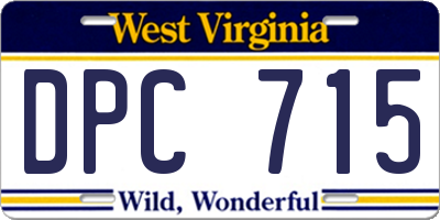 WV license plate DPC715