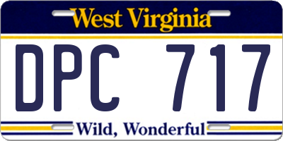 WV license plate DPC717