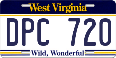 WV license plate DPC720