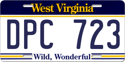 WV license plate DPC723