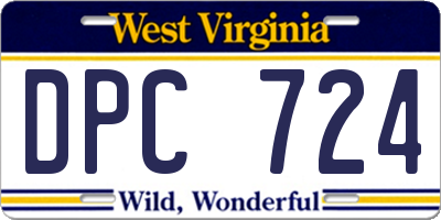 WV license plate DPC724