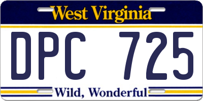 WV license plate DPC725