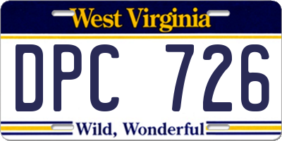 WV license plate DPC726