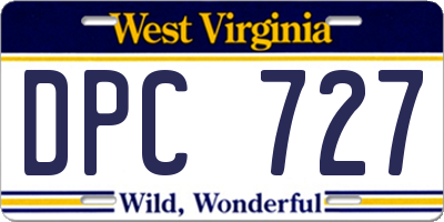 WV license plate DPC727