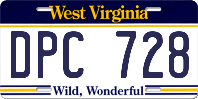 WV license plate DPC728